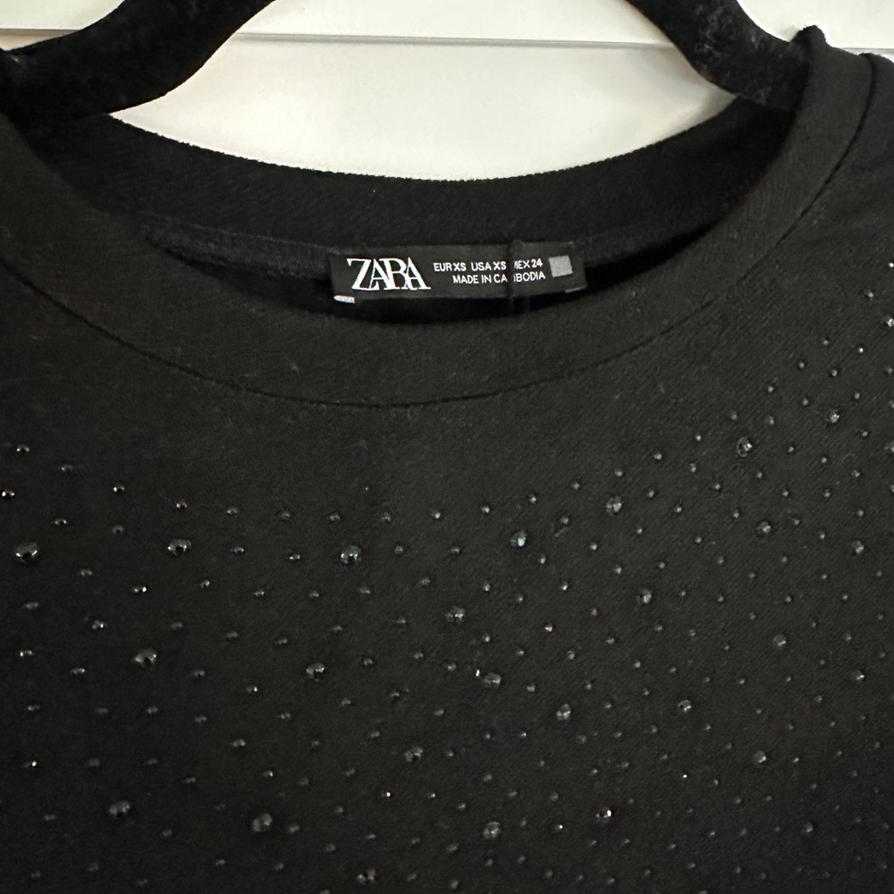 NWT Zara Black Textured Shirt Dress